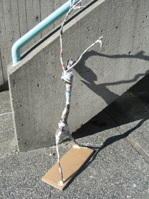"Stick Figure" Paper Mache In progress .passages 030