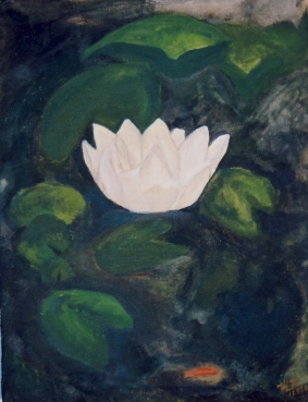 Live like the Lotus, at home in the muddy water" Acrylic (16x20")
